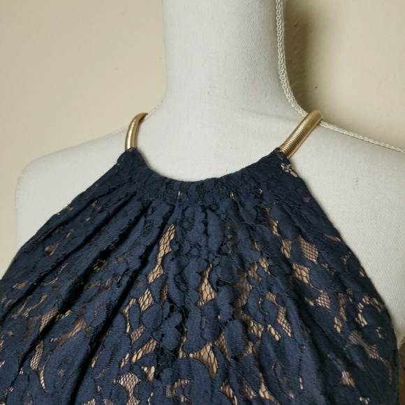 Eliza J Halter Shirred Necklace Dress - Picture 4 of 8